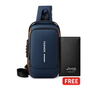 shoulder bag With Lock - (Blue)