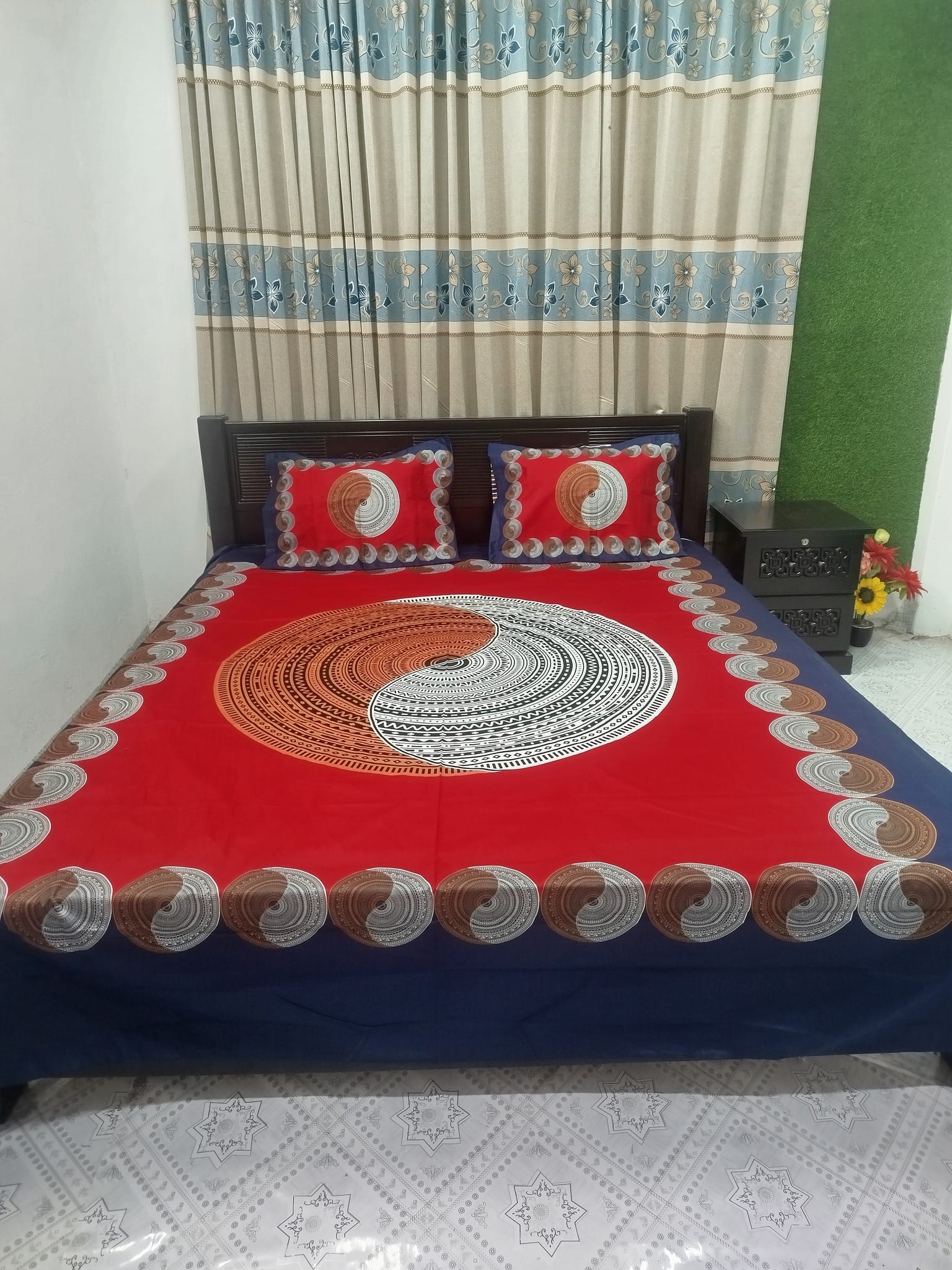এক্সক্লুসিভ কিং সাইজ ফুল প্যানেল বিছানার চাদর সেট (২টি বালিশের কভারসহ)