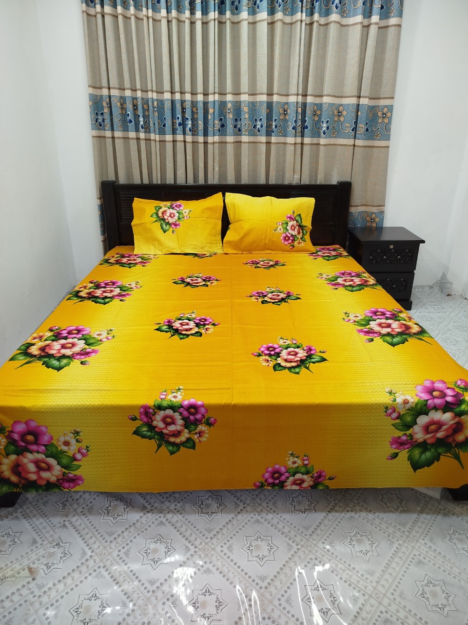 এক্সক্লুসিভ কিং সাইজ ফুল প্যানেল বিছানার চাদর সেট (২টি বালিশের কভারসহ)